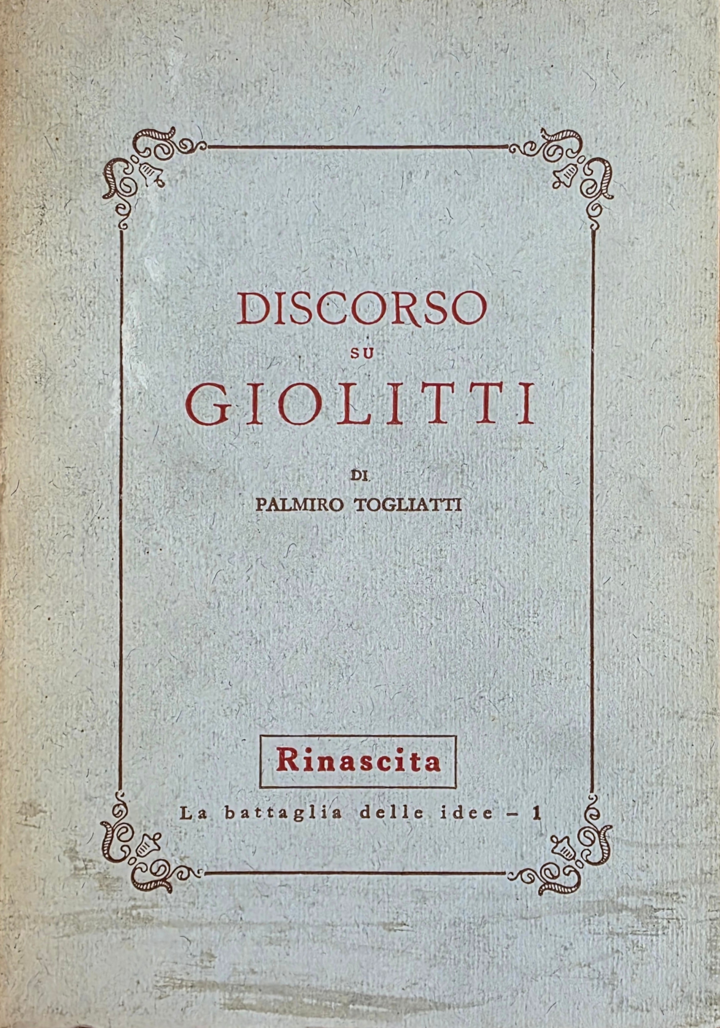 DISCORSO SU GIOLITTI