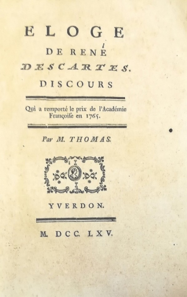 ELOGE DE RENÉ DESCARTES. DISCOURS
