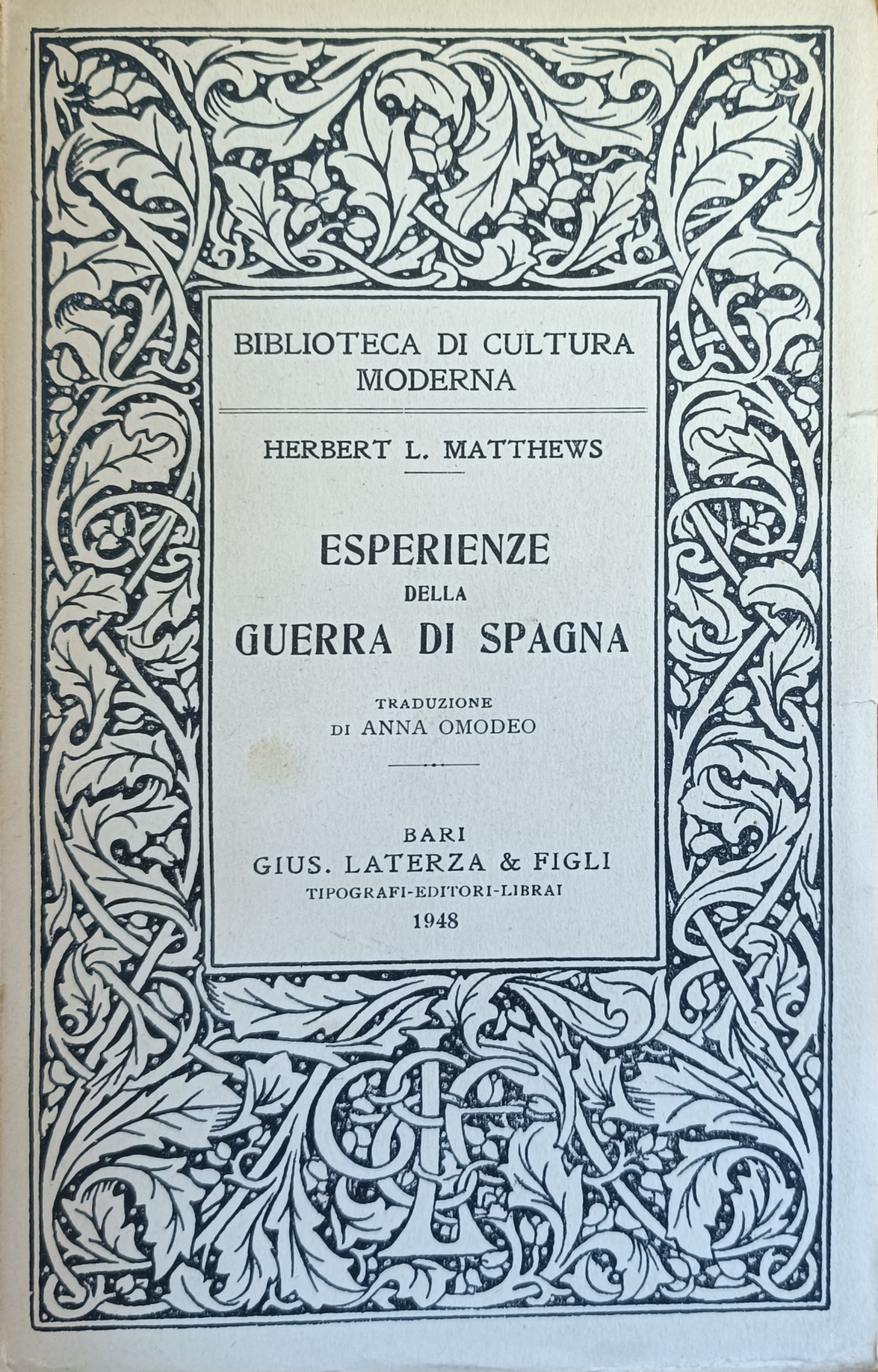 ESPERIENZE DELLA GUERRA DI SPAGNA