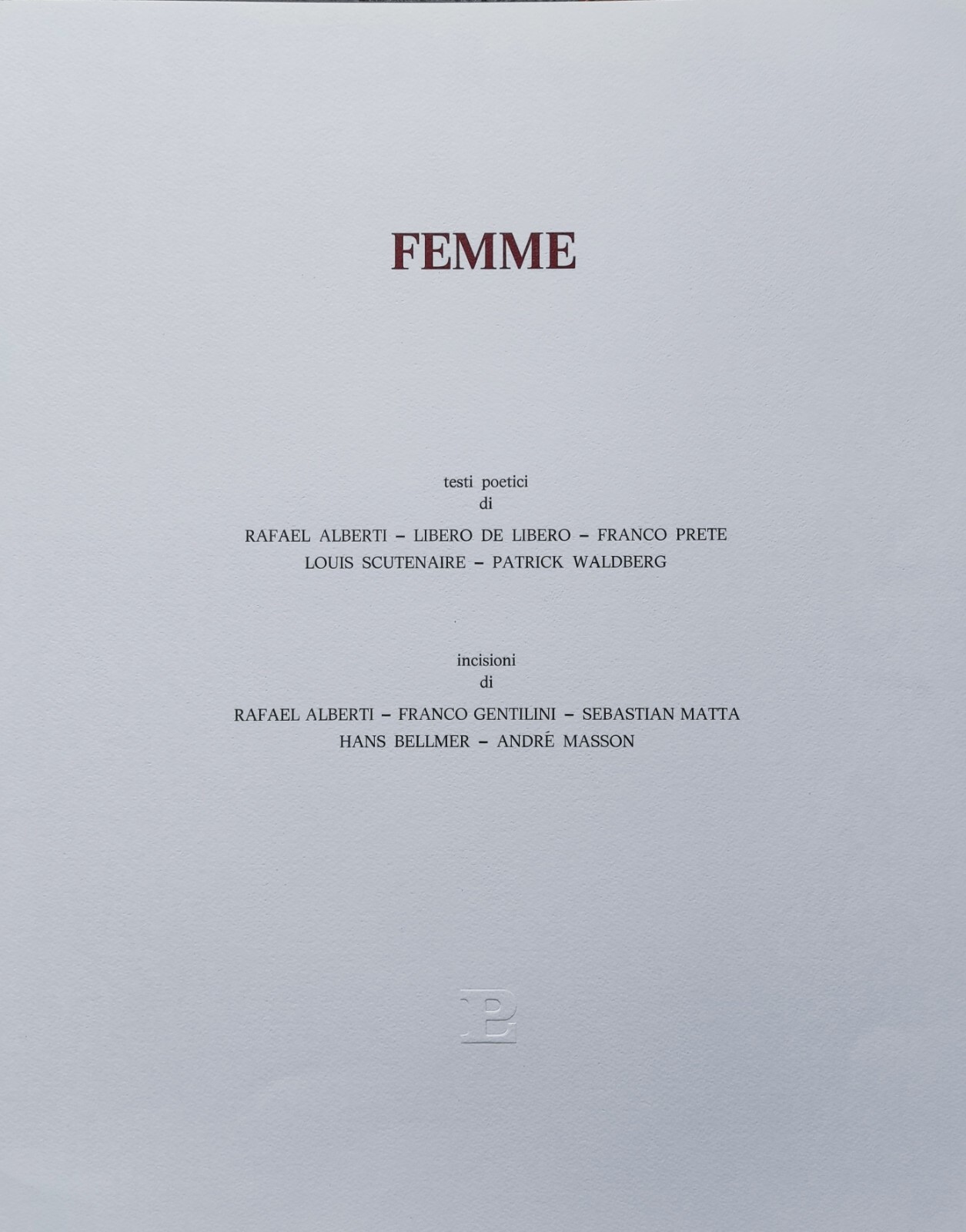 FEMME - cartellina 5 incisioni