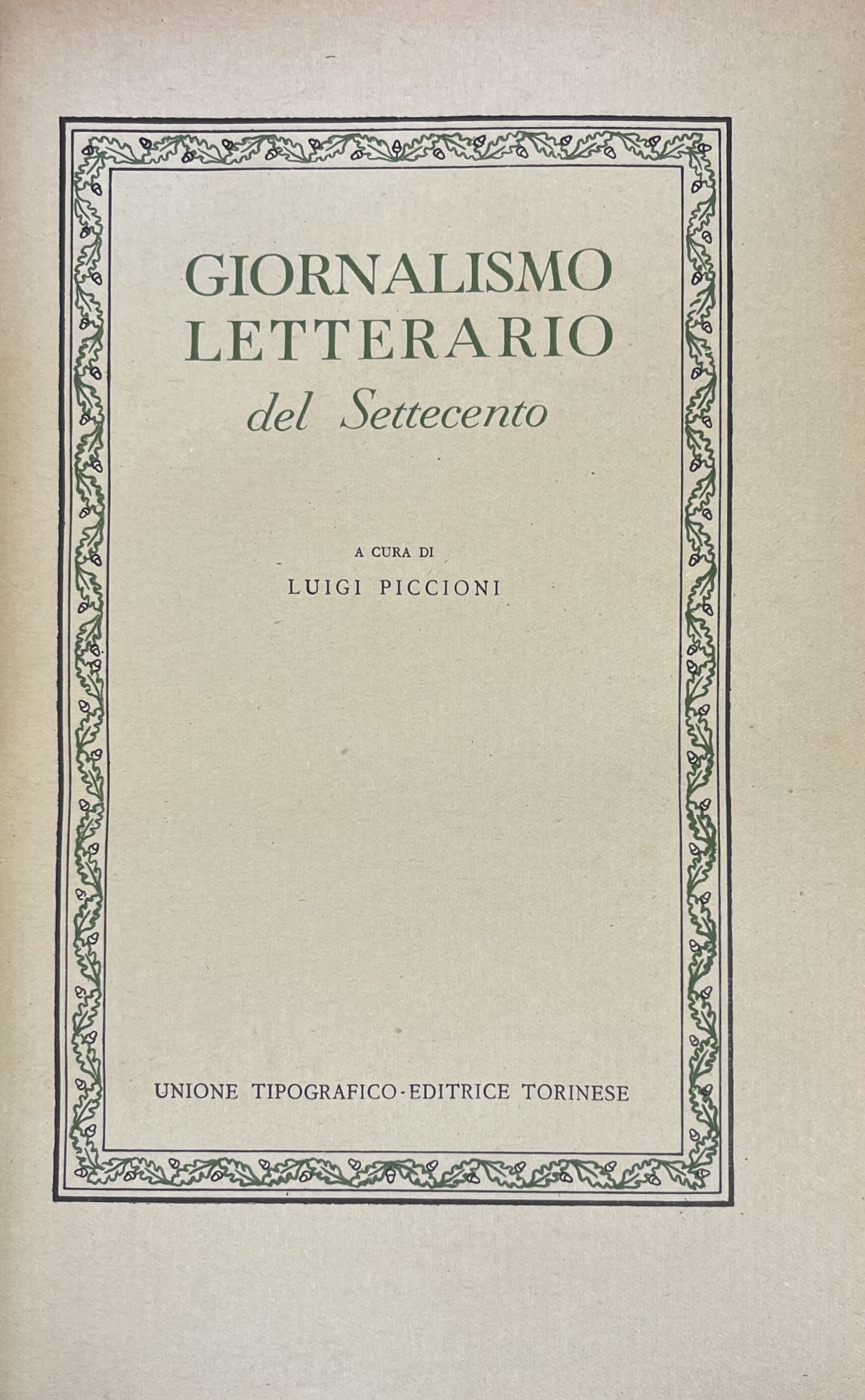 GIORNALISMO LETTERARIO DEL SETTECENTO