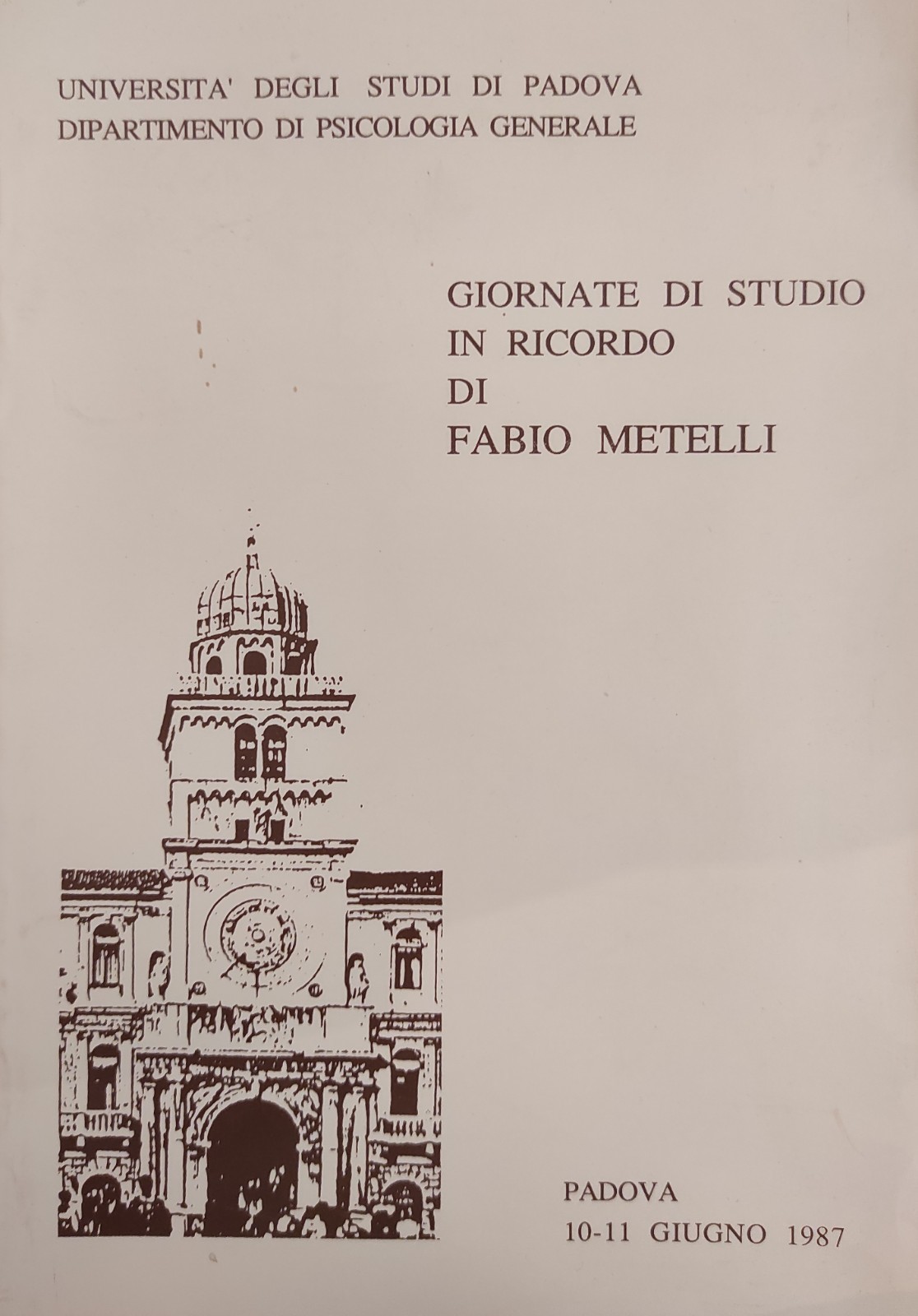 GIORNATE DI STUDIO IN RICORDO DI FABIO METELLI