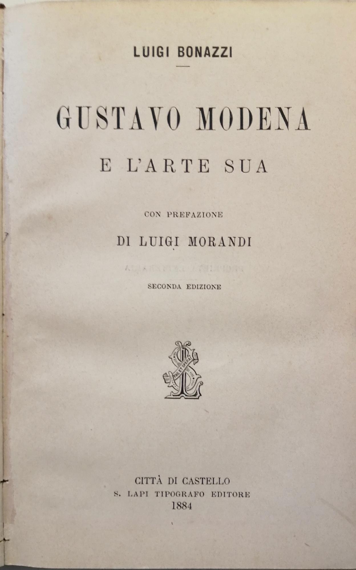 GUSTAVO MODENA E L'ARTE SUA