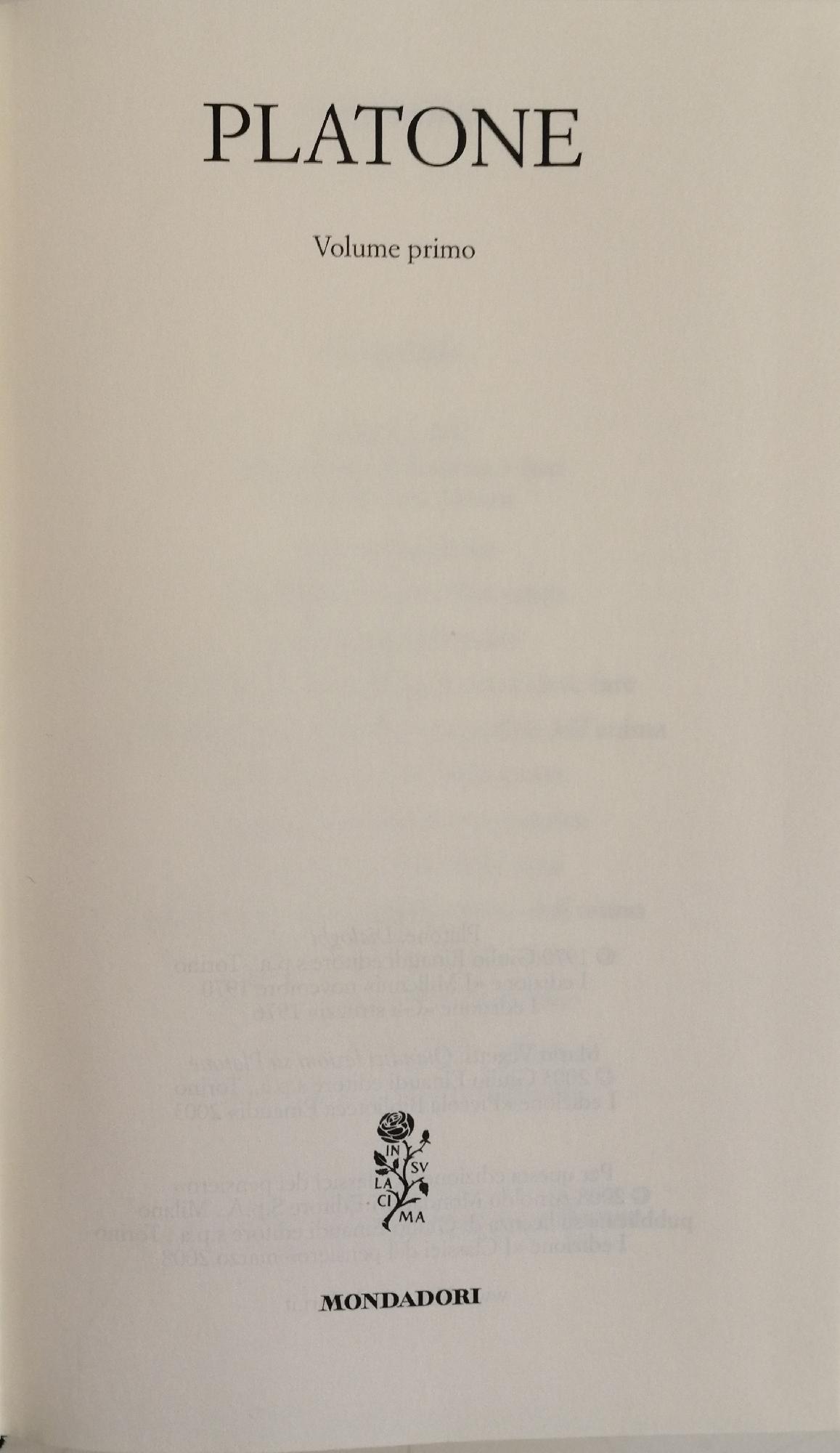 I CLASSICI DEL PENSIERO - PLATONE. VOL. I