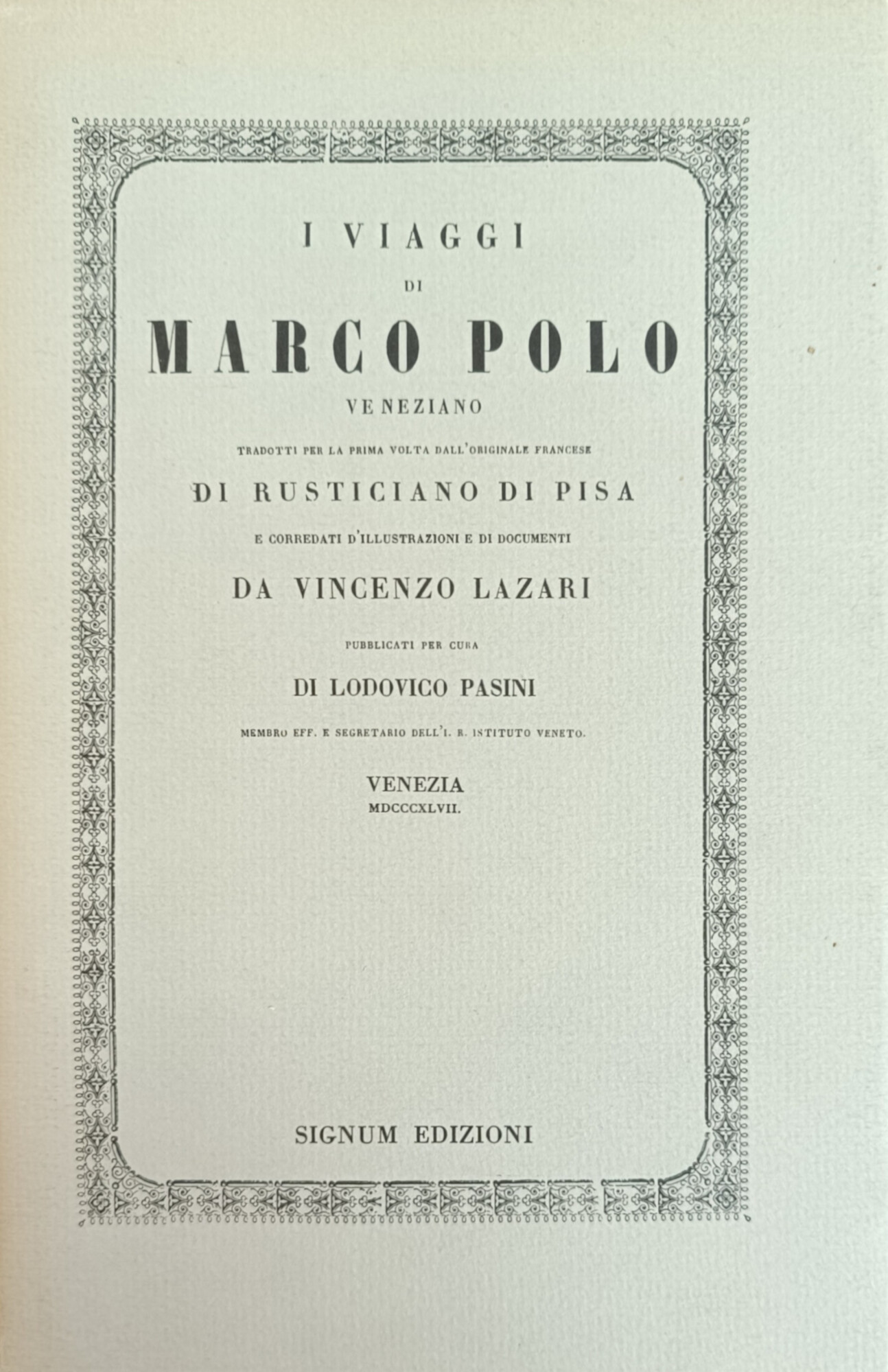 I VIAGGI DI MARCO POLO VENEZIANO
