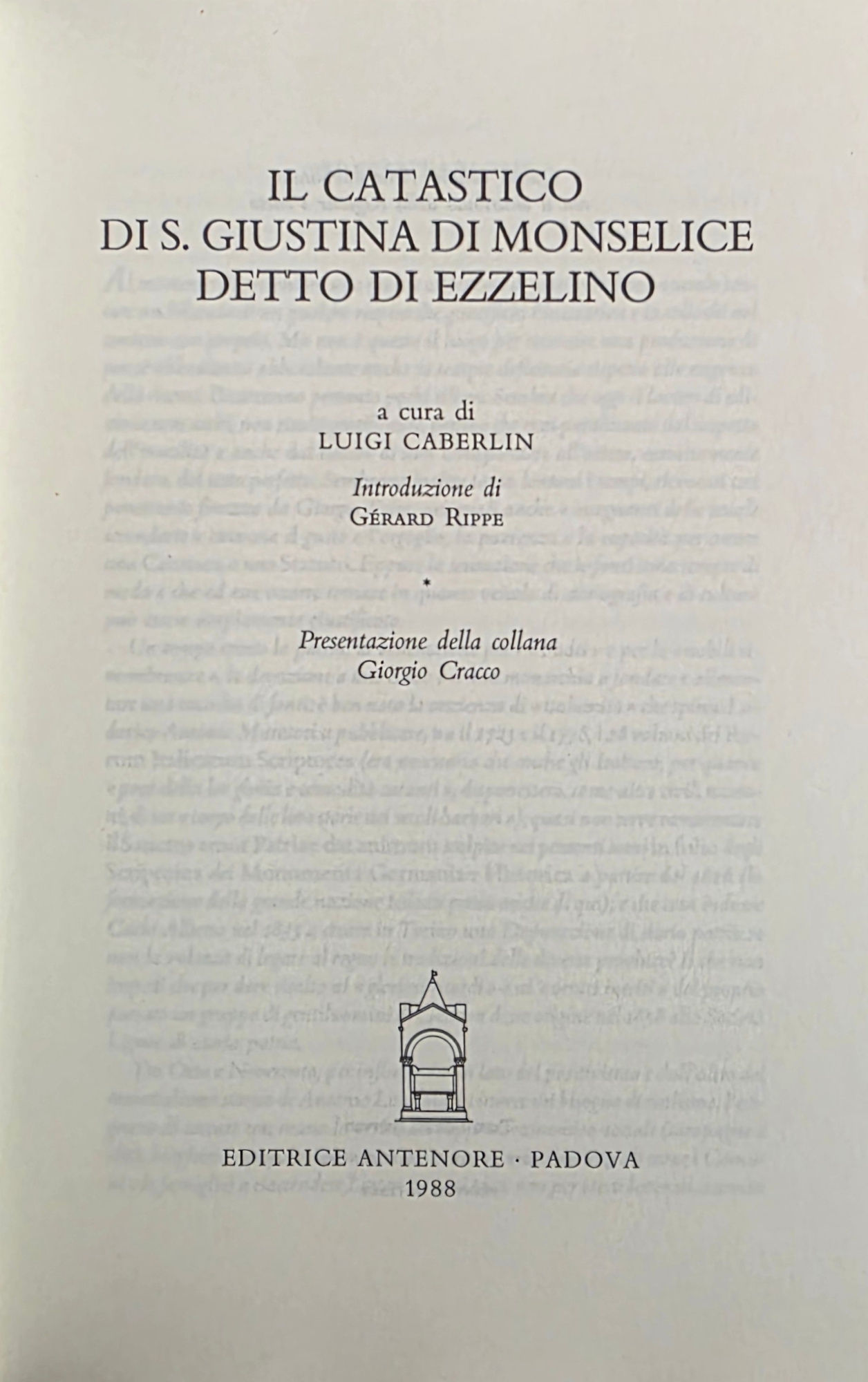 IL CATASTICO DI S. GIUSTINA DI MONSELICE DETTO DI EZZELINO