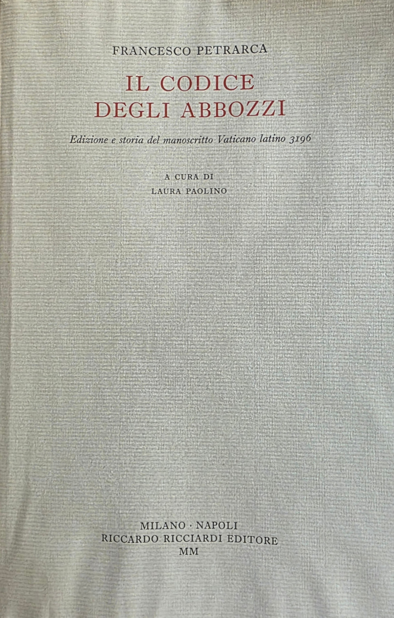 IL CODICE DEGLI ABBOZZI