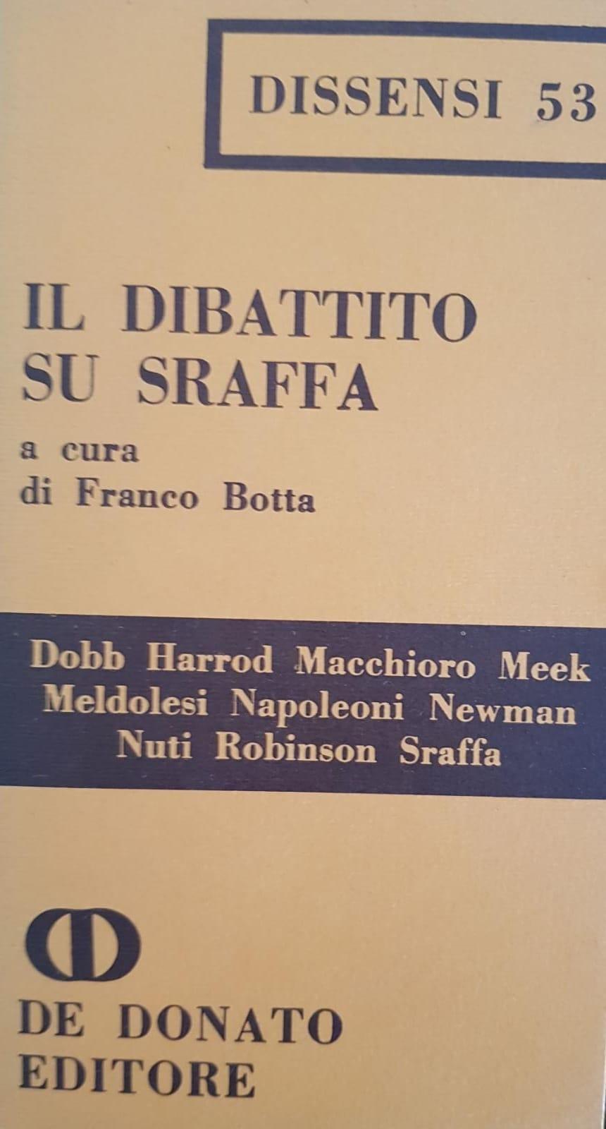 IL DIBATTITO SU SRAFFA