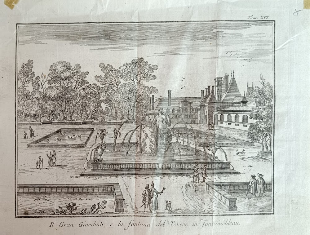 IL GRAN GIARDINO, E LA FONTANA DEL TEVERE IN FONTAINEBLEAU