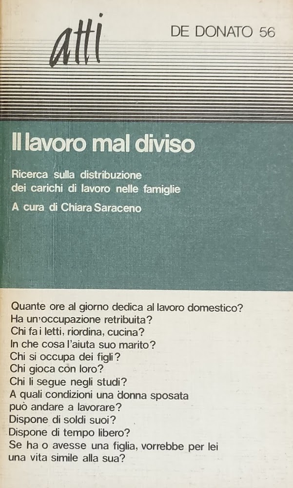 IL LAVORO MAL DIVISO. RICERCA SULLA DISTRIBUZIONE DEI CARICHI DI …