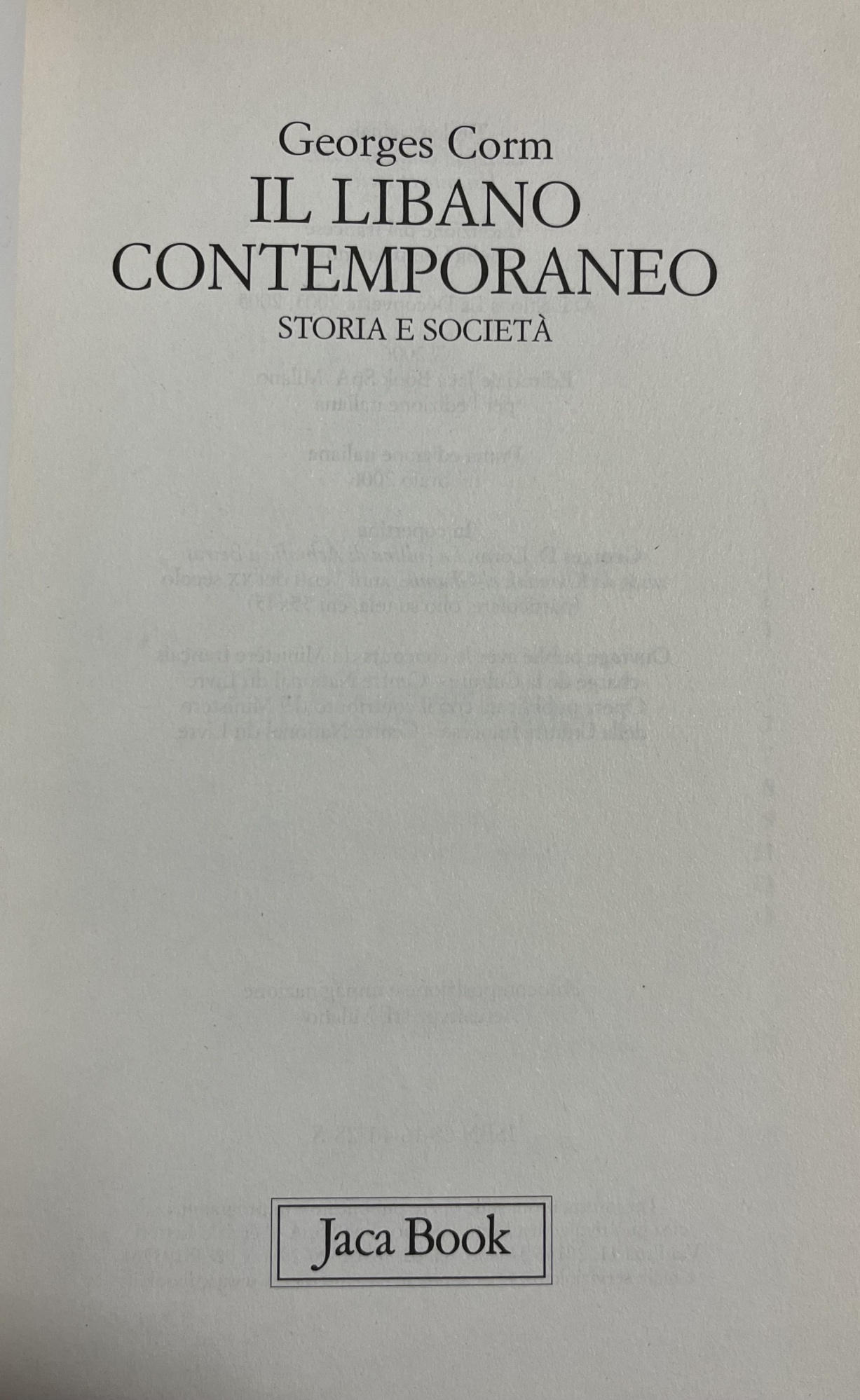 IL LIBANO CONTEMPORANEO. STORIA E SOCIETÀ