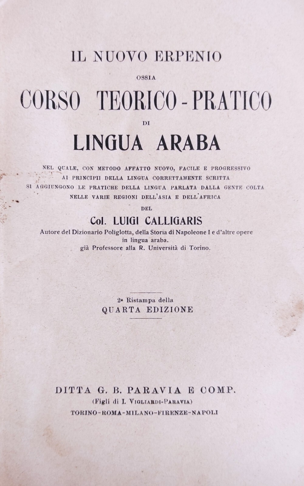 IL NUOVO ERPENIO OSSIA CORSO TEORICO - PRATICO DI LINGUA …