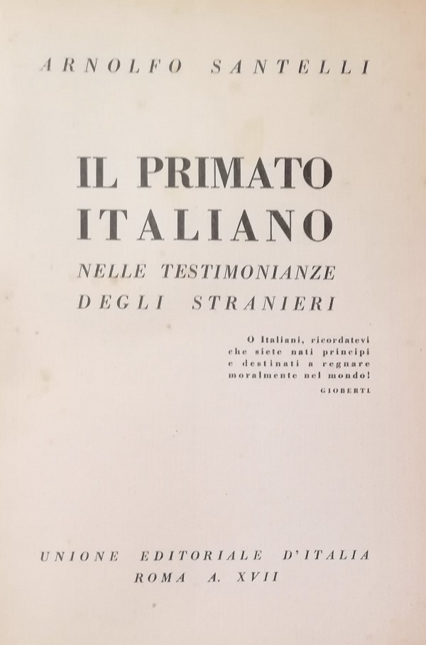 IL PRIMATO ITALIANO