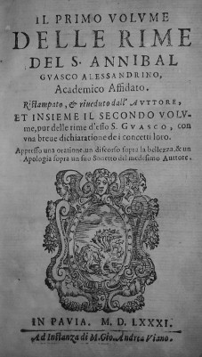 LE RIME DEL S. ANNIBAL GUASCO ALESSANDRINO (seguite da BREVE …