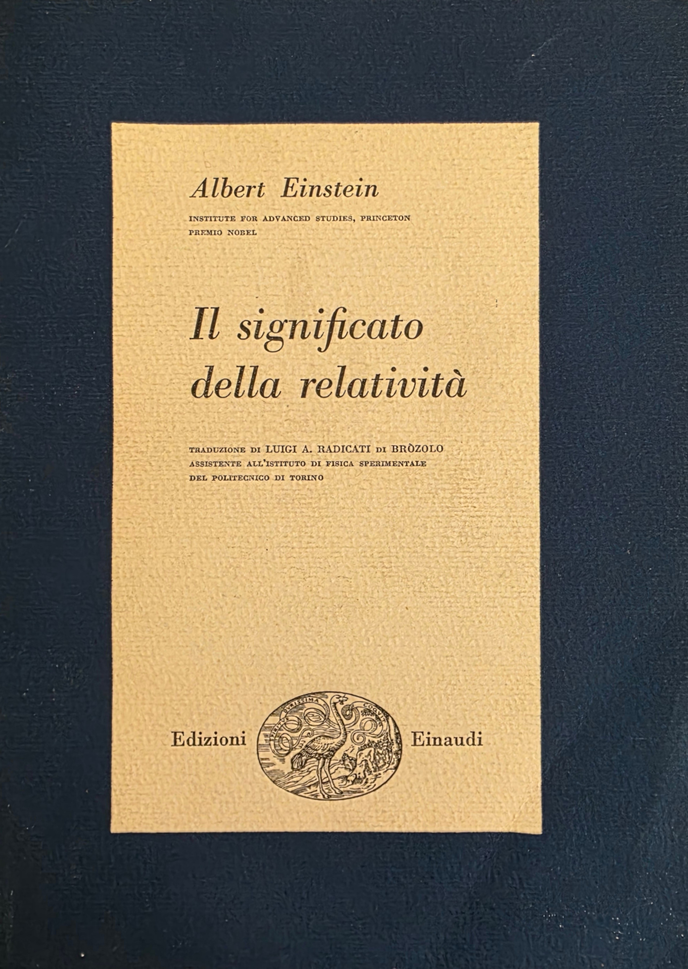 IL SIGNIFICATO DELLA RELATIVITÀ