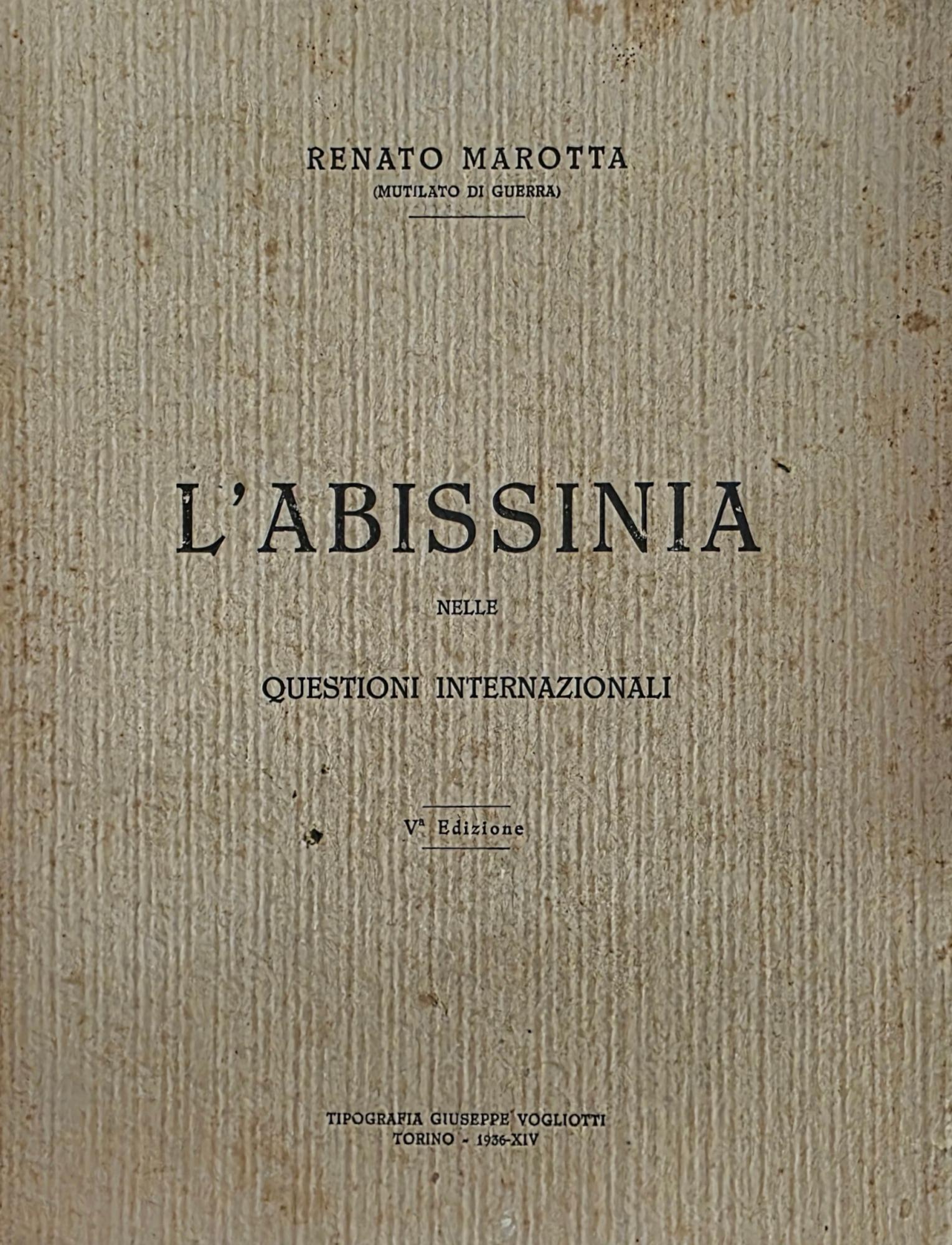 L' ABISSINIA NELLE QUESTIONI INTERNAZIONALI
