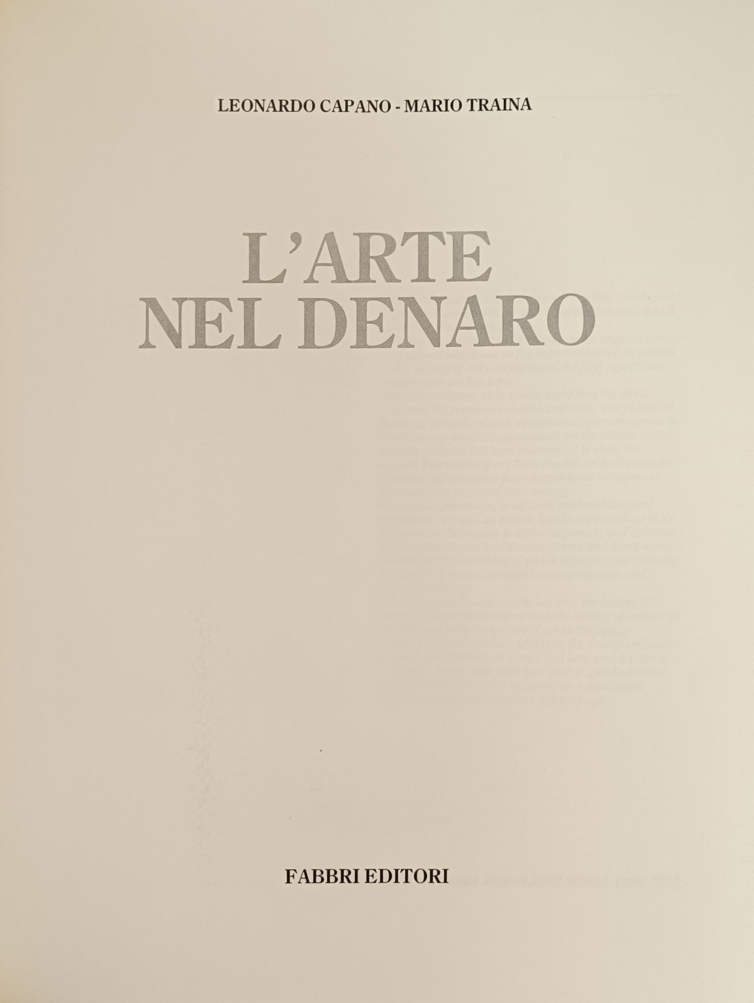 L' ARTE NEL DENARO