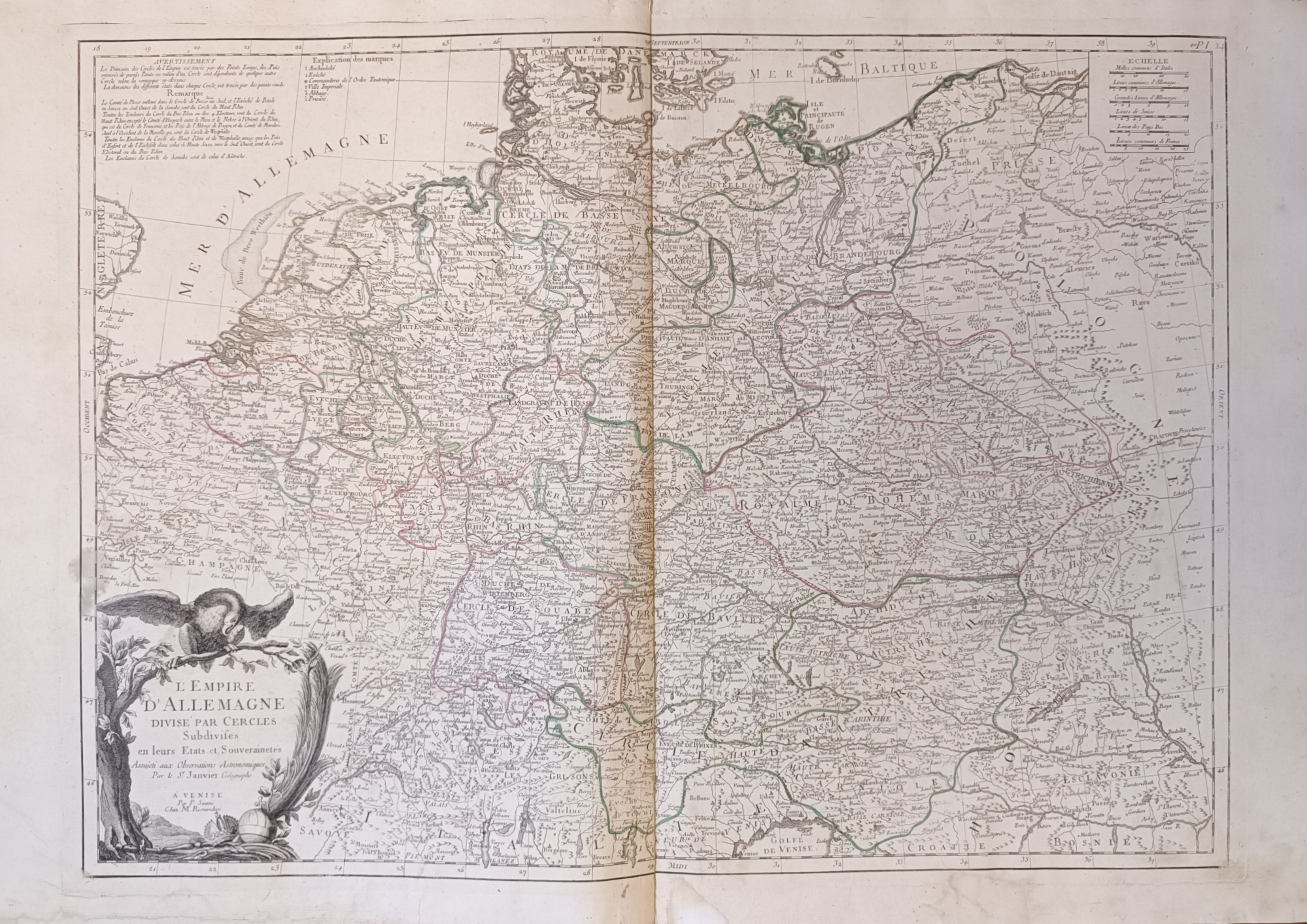 L'EMPIRE D'ALLEMAGNE DIVISE' PAR CERCLES, SUBDIVISES EN LEURS ETATS ET …