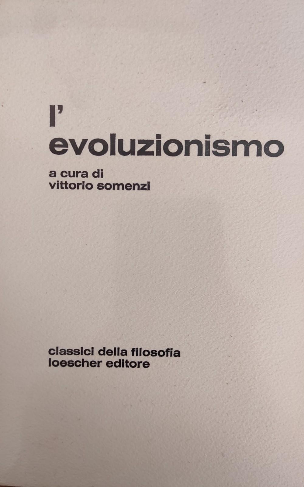 L'EVOLUZIONISMO