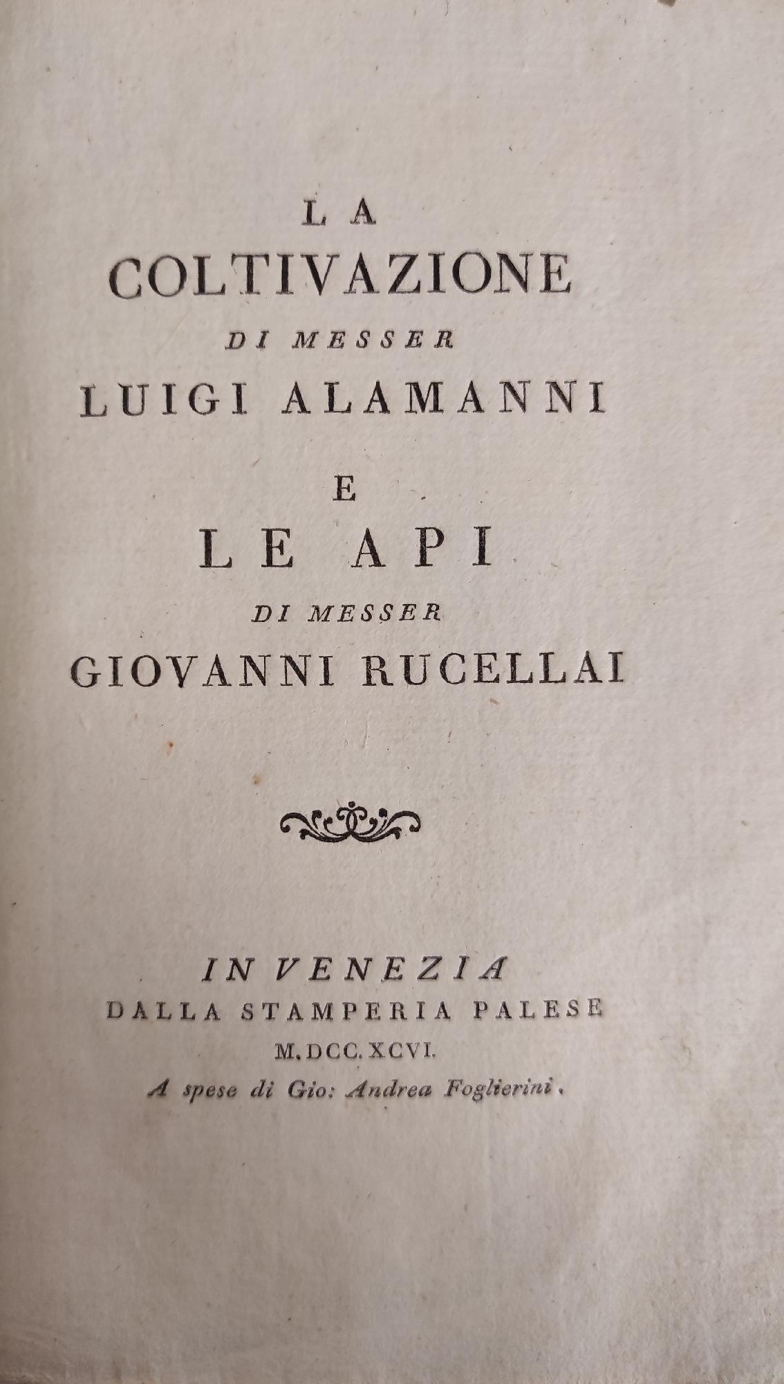 LA COLTIVAZIONE. LE API