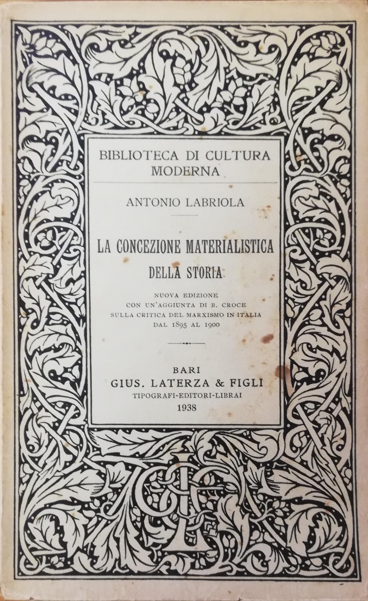 LA CONCEZIONE MATERIALISTICA DELLA STORIA