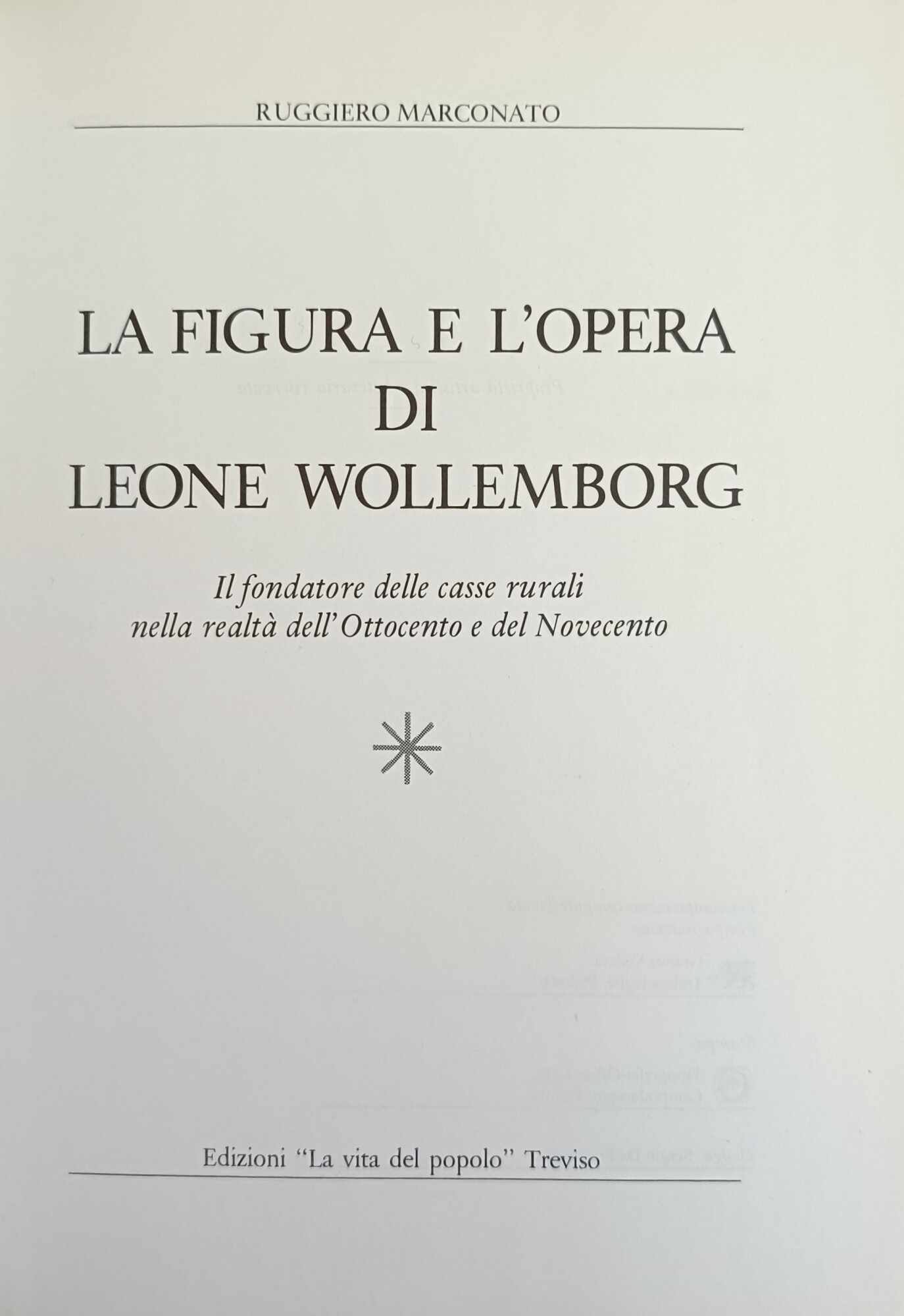 LA FIGURA E L'OPERA DI LEONE WOLLEMBORG. IL FONDATORE DELLE …