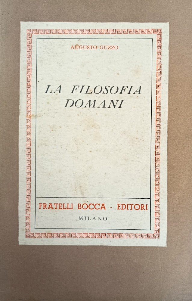 LA FILOSOFIA DOMANI