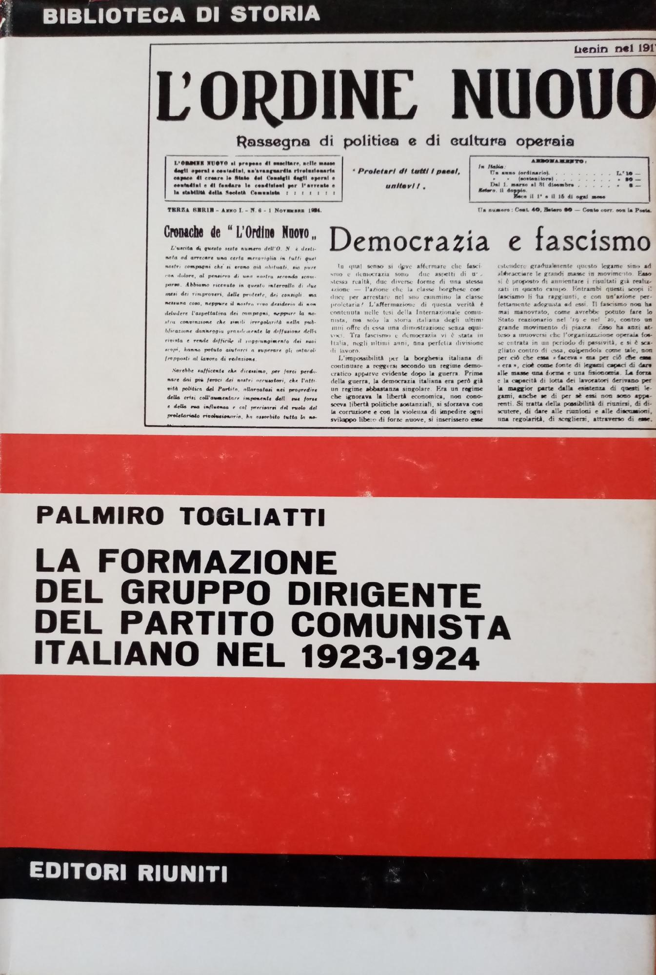 LA FORMAZIONE DEL GRUPPO DIRIGENTE DEL PARTITO COMUNISTA ITALIANO NEL …