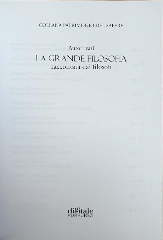 LA GRANDE FILOSOFIA RACCONTATA DAI FILOSOFI