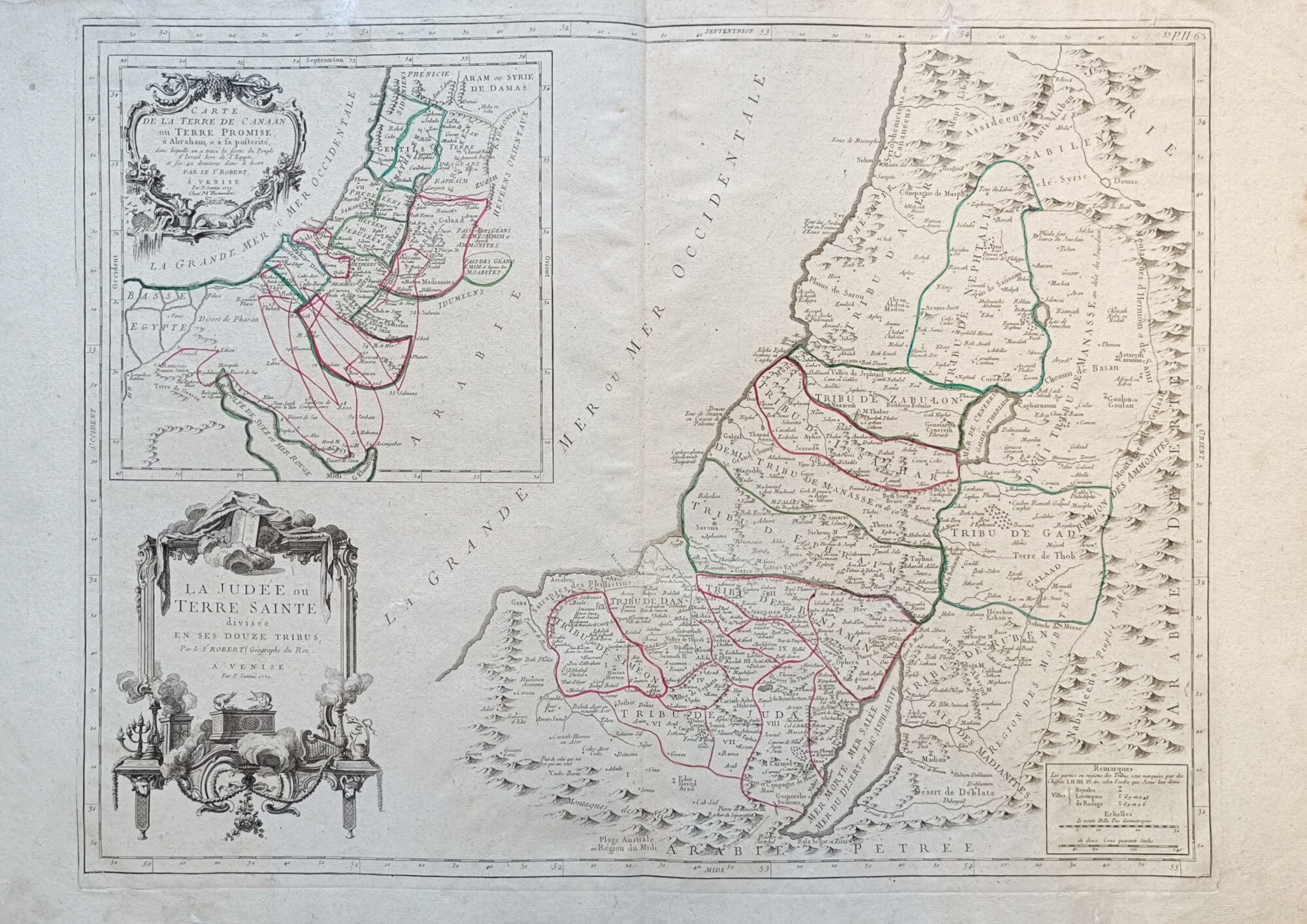 LA JUDEE OU TERRE SAINTE DIVISEE EN SES DOUZE TRIBUS