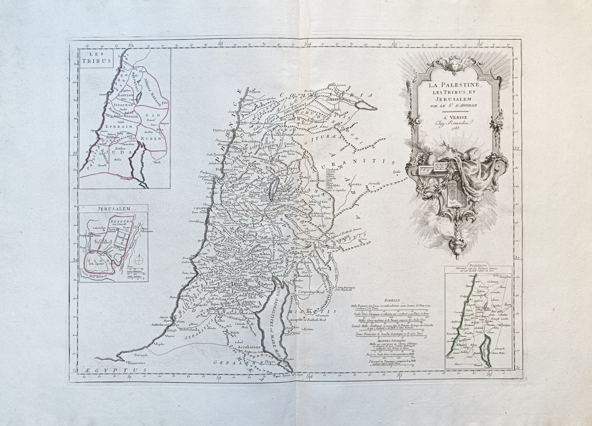 LA PALESTINE, LES TRIBUS, ET JERUSALEM PAR LE S. D'ANVILLE