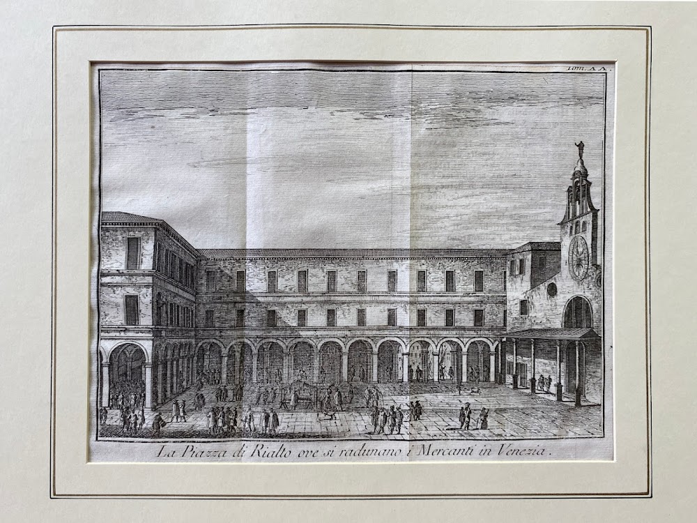 LA PIAZZA DI RIALTO OVE SI RADUNANO I MERCANTI