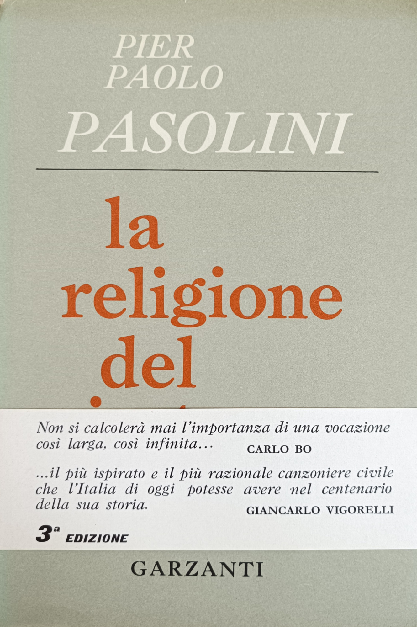 LA RELIGIONE DEL MIO TEMPO. POESIE