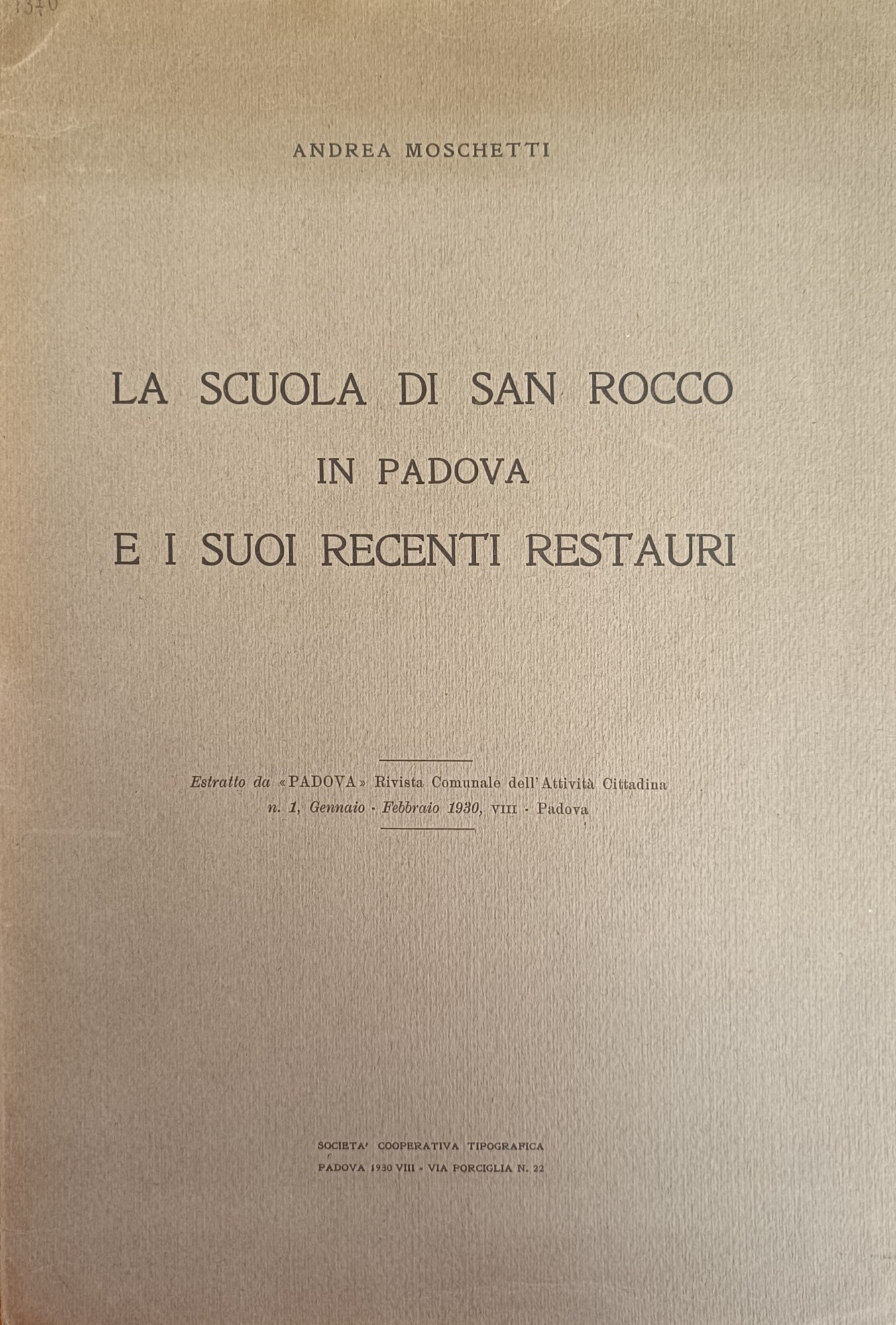 LA SCUOLA DI SAN ROCCO IN PADOVA E I SUOI …