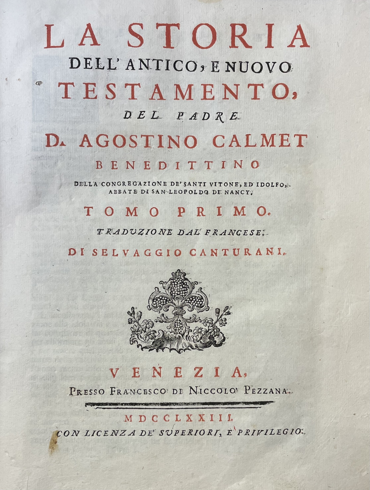 LA STORIA DELL'ANTICO, E NUOVO TESTAMENTO