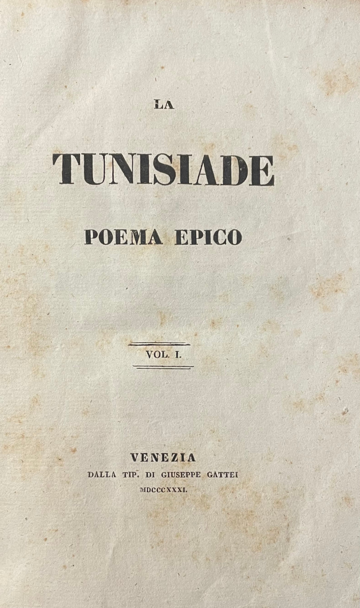 LA TUNISIADE. POEMA EPICO