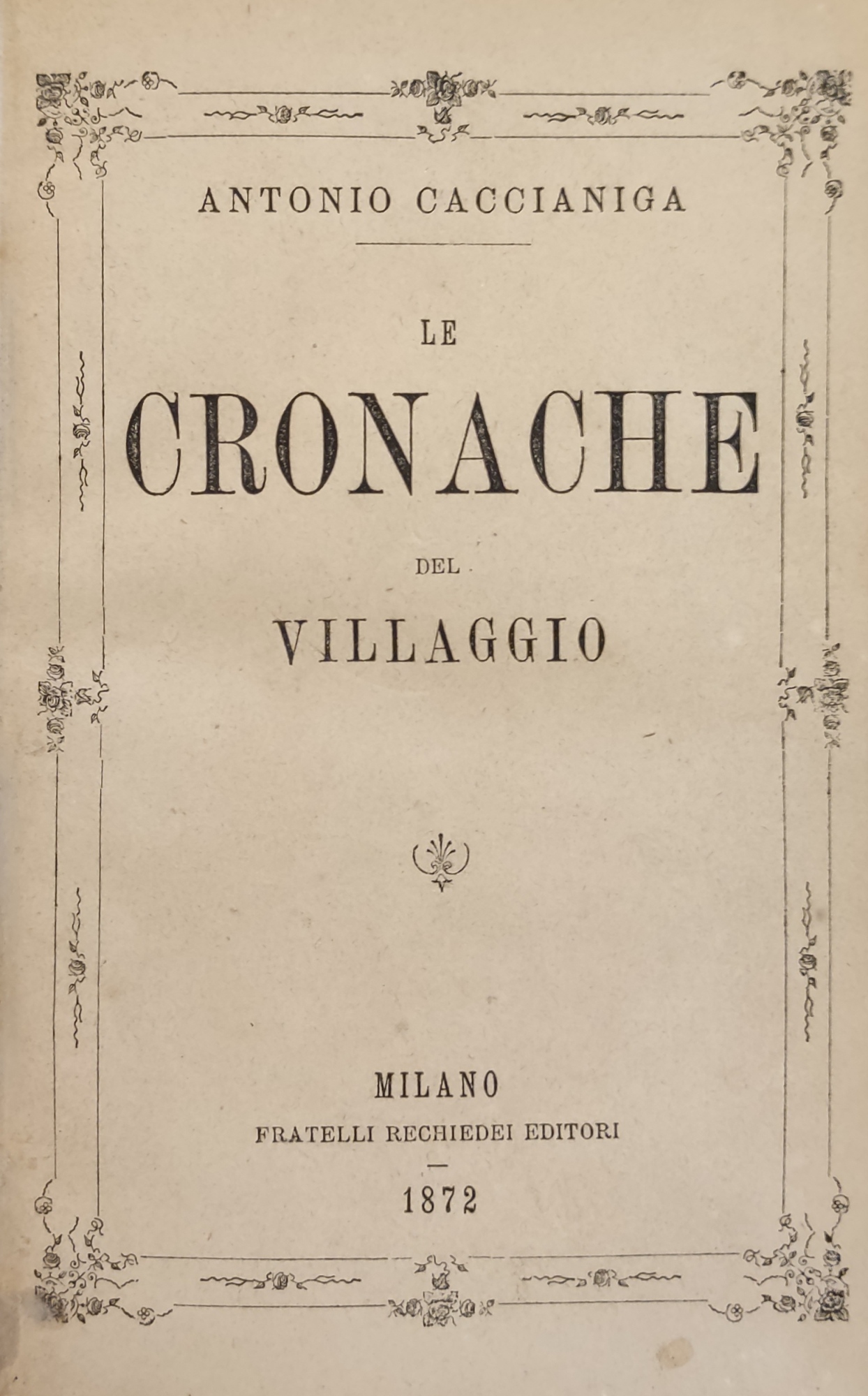 LE CRONACHE DEL VILLAGGIO