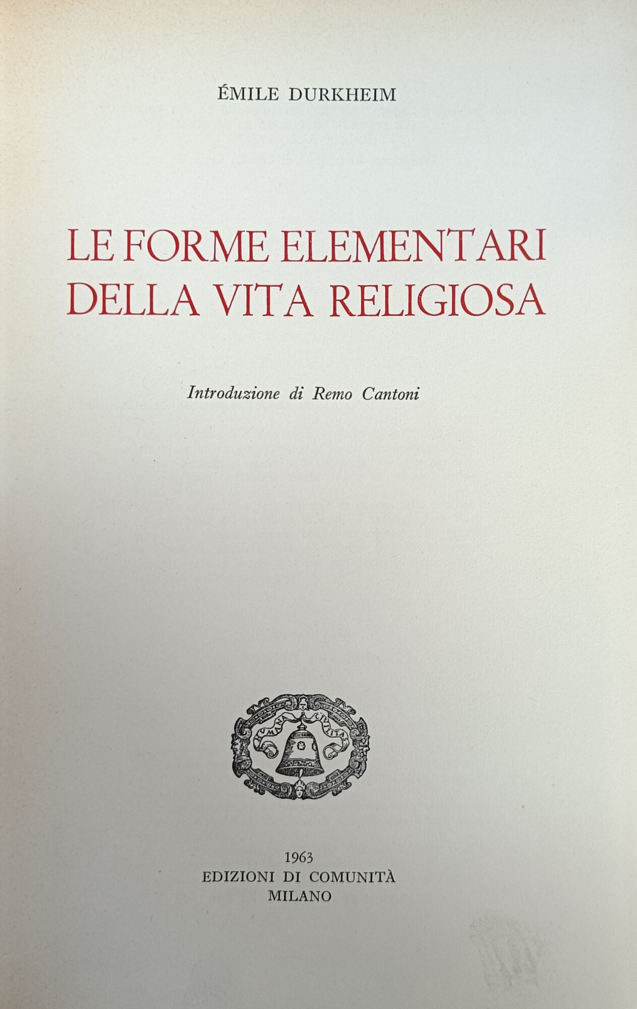 LE FORME ELEMENTARI DELLA VITA RELIGIOSA