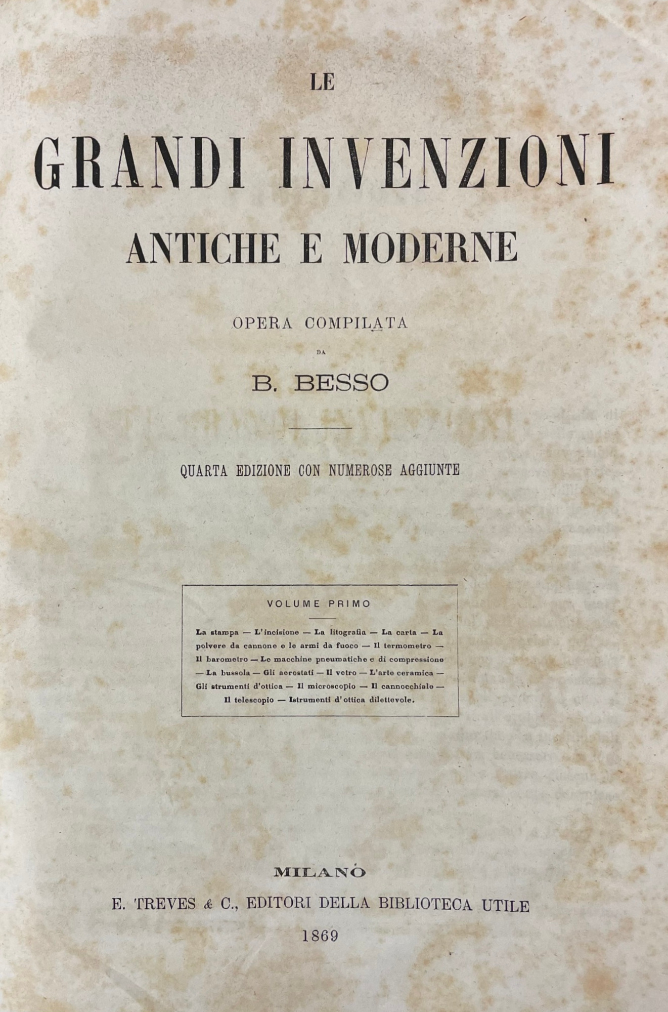 LE GRANDI INVENZIONI ANTICHE E MODERNE