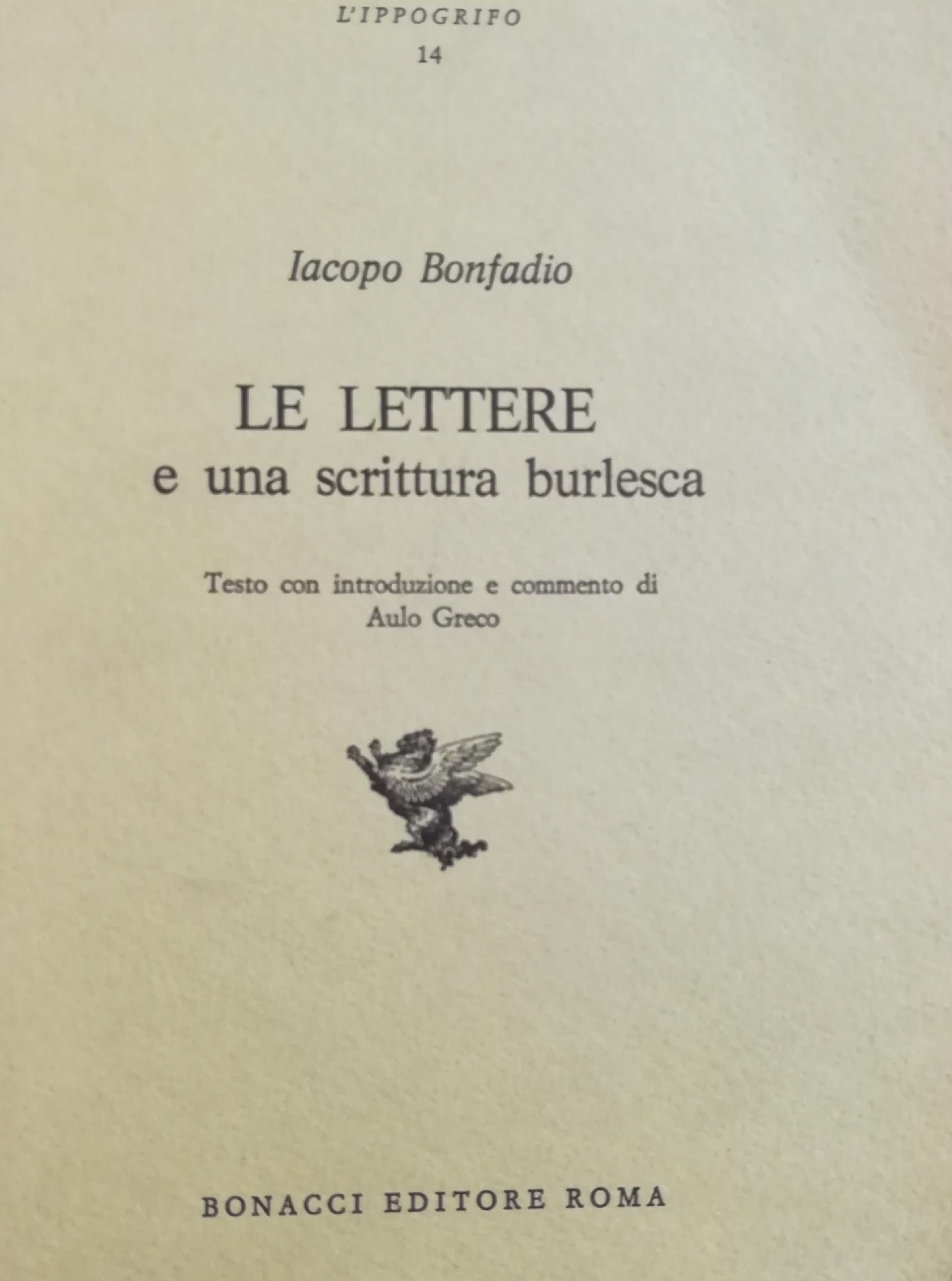 LE LETTERE E UNA SCRITTURA BURLESCA