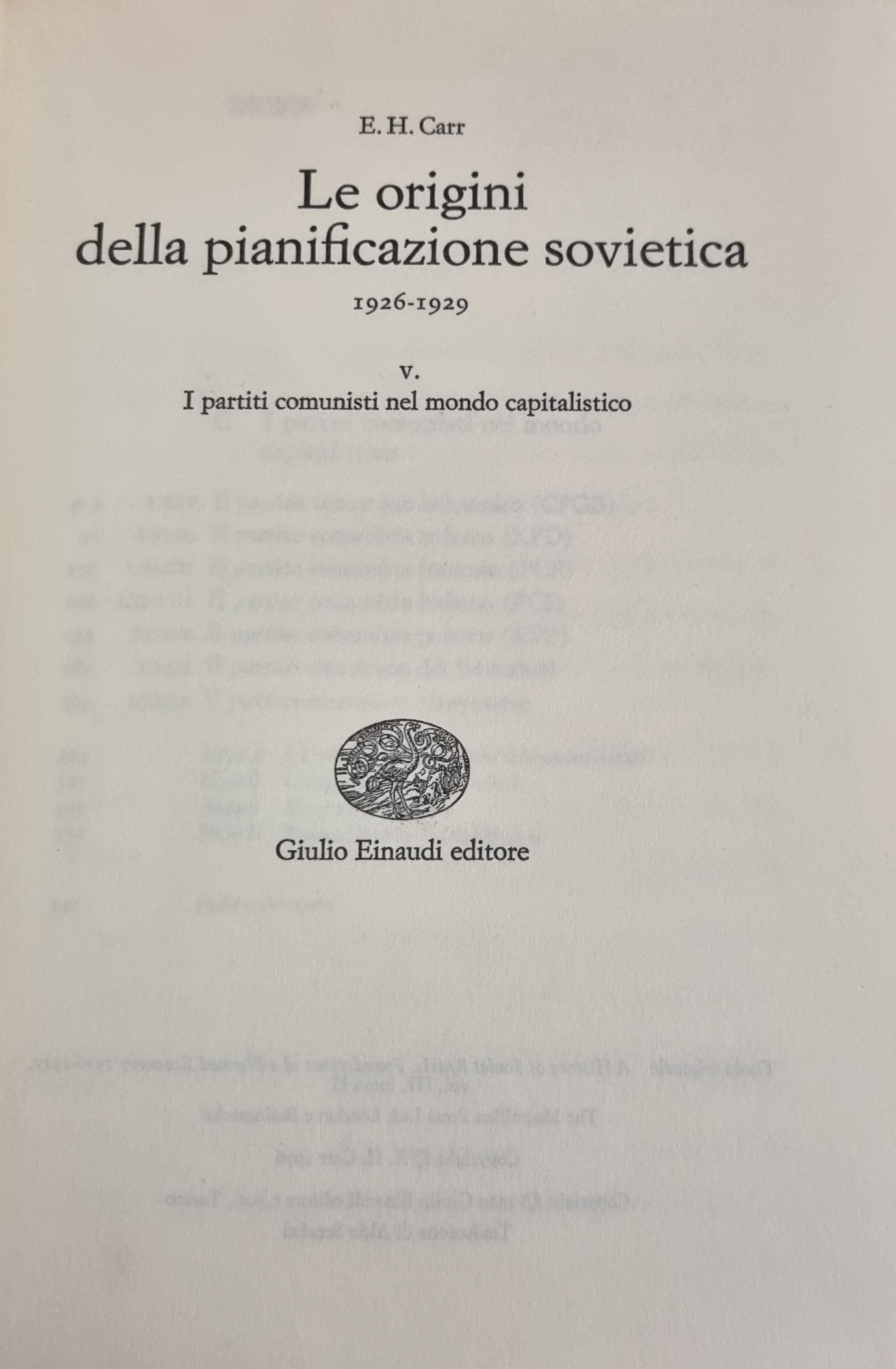 LE ORIGINI DELLA PIANIFICAZIONE SOVIETICA. 1926 - 1929. V. I …