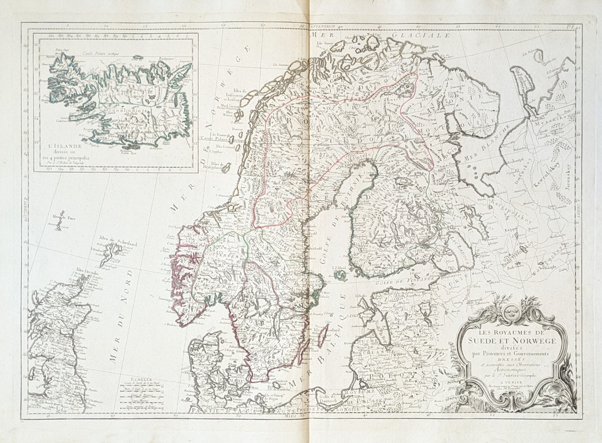 LES ROYAUMES DE SUEDE ET NORWEGE DIVISES PAR PROVINCES ET …