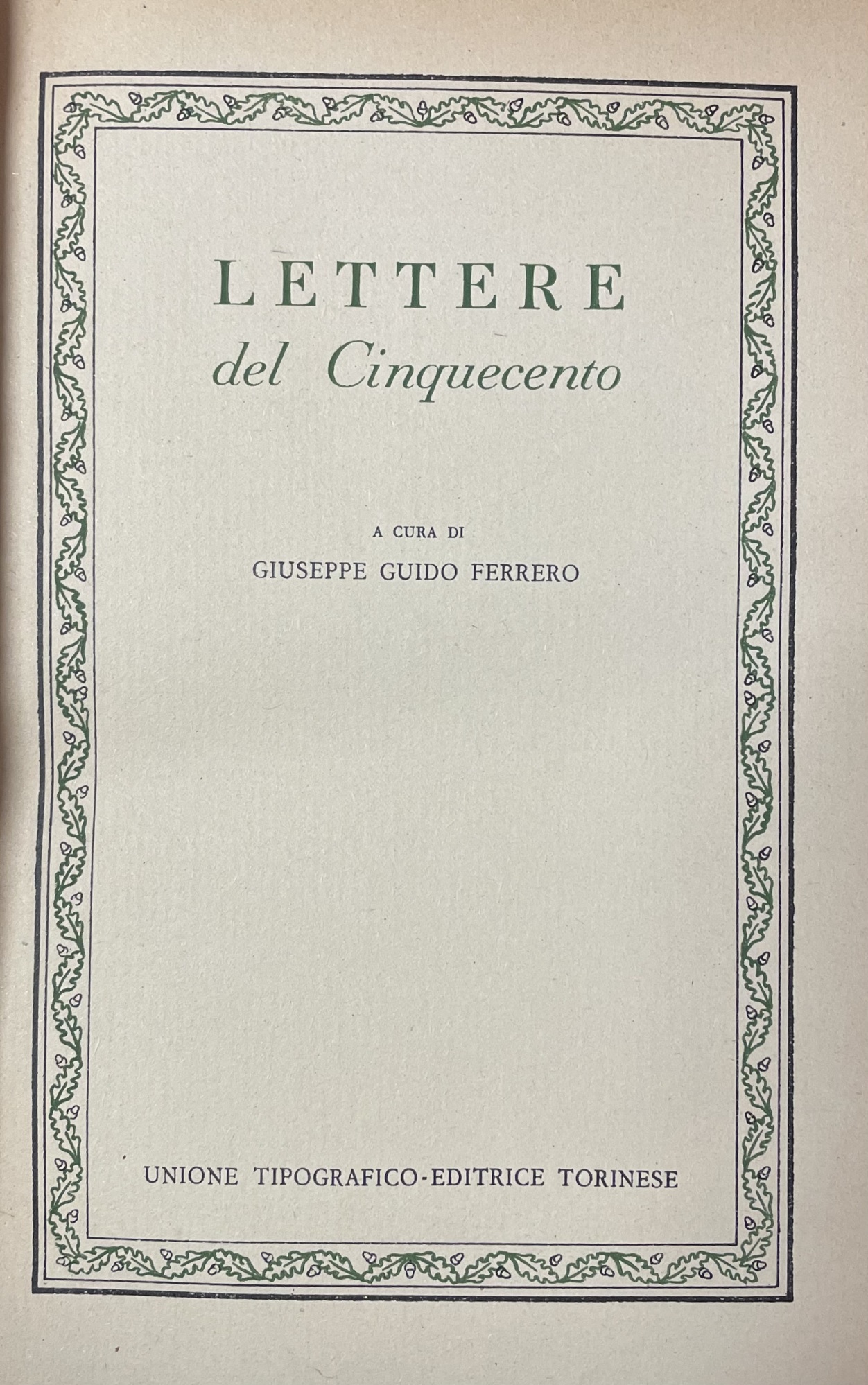 LETTERE DEL CINQUECENTO