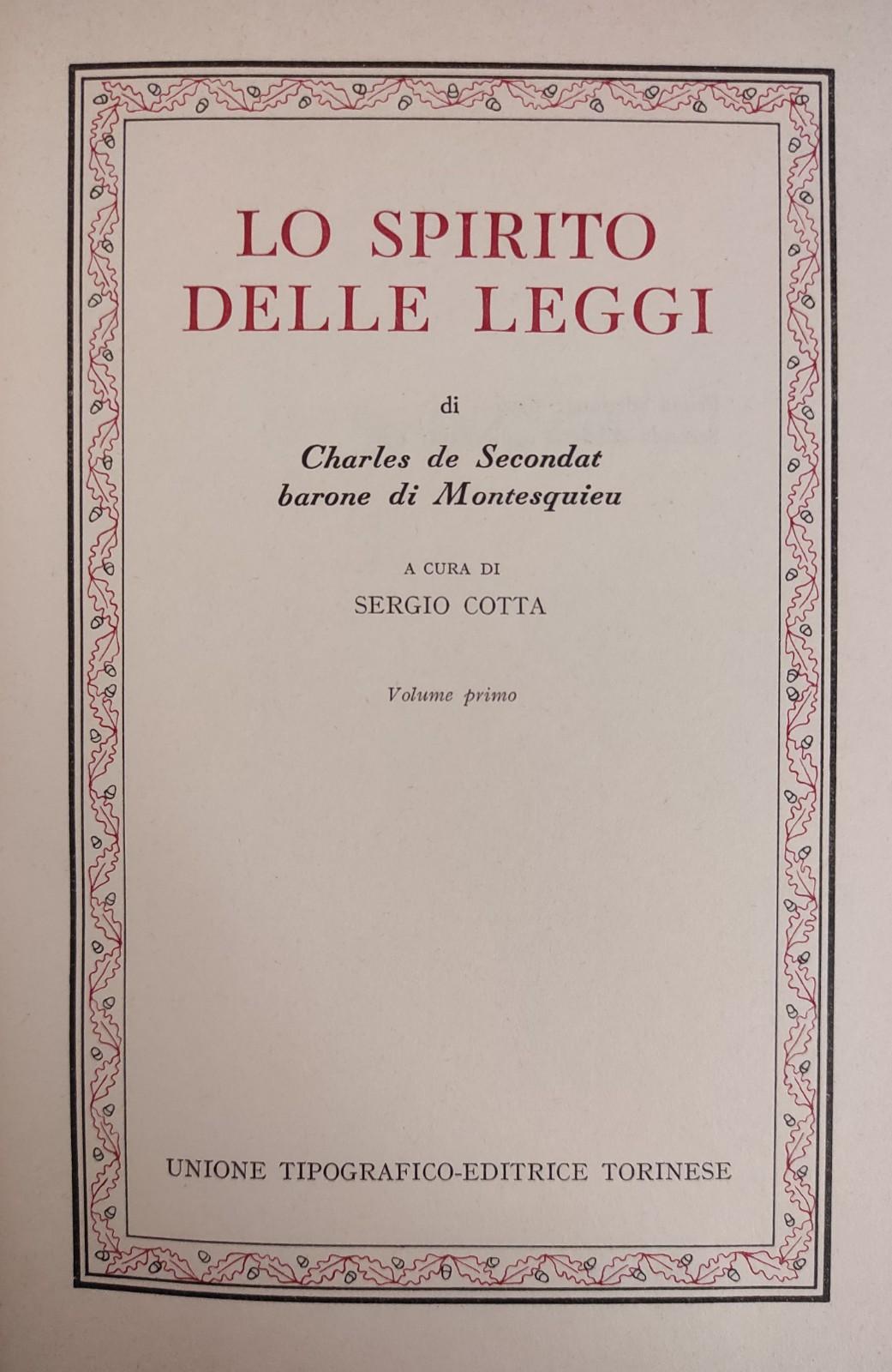 LO SPIRITO DELLE LEGGI