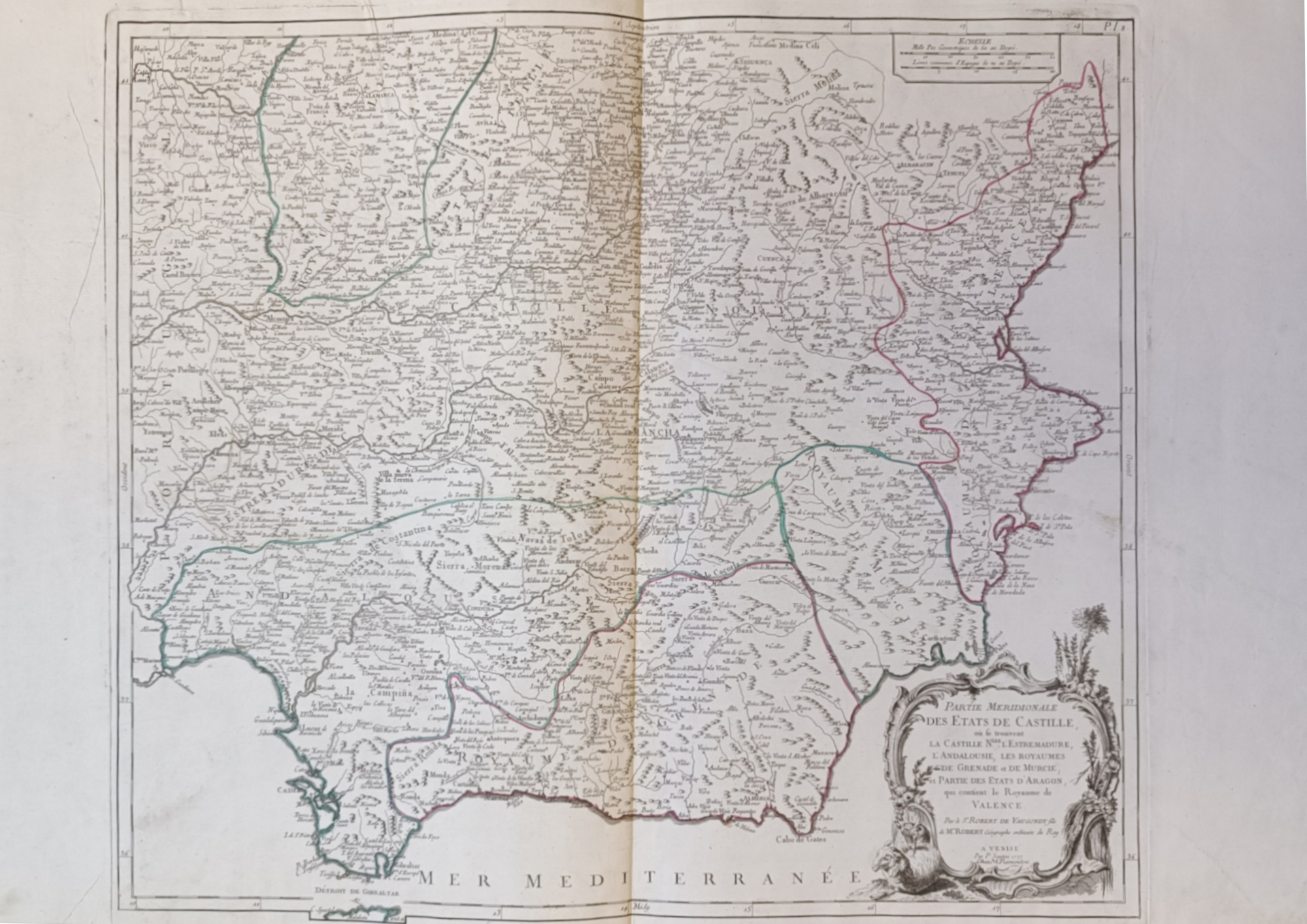 Lotto 2 stampe: PARTIE SEPTENTRIONALE DE LA COURONNE DE CASTILLE, …