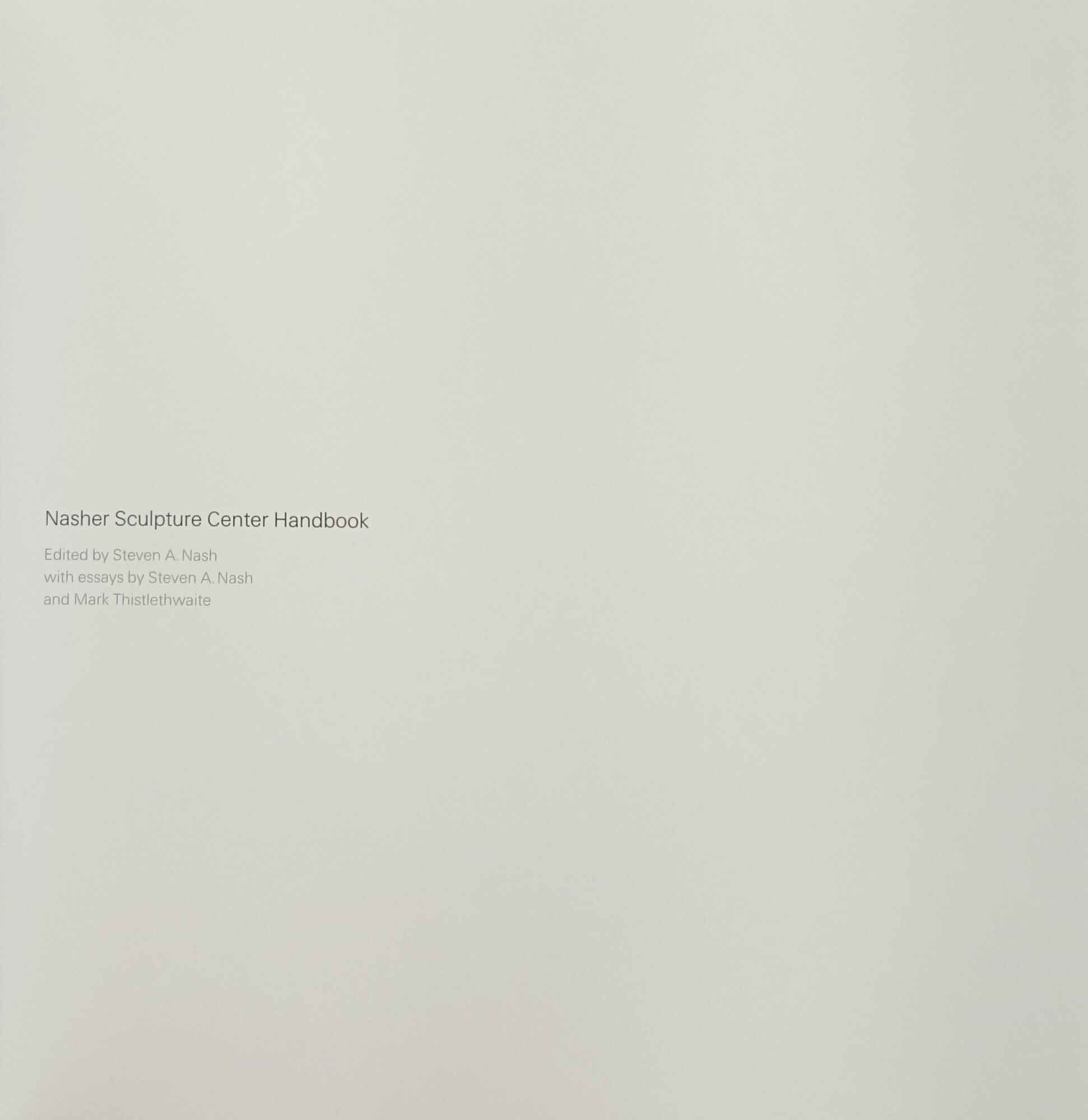 NASHER SCULPTURE CENTER HANDBOOK