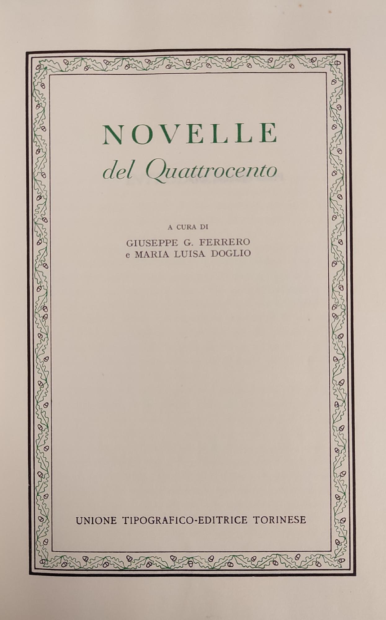 NOVELLE DEL QUATTROCENTO