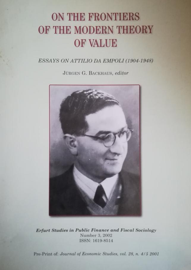 ON THE FRONTIERS OF THE MODERN THEORY OF VALUE: ESSAYS …