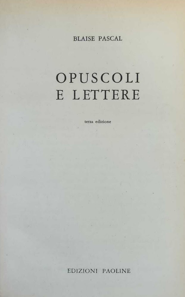 OPUSCOLI E LETTERE