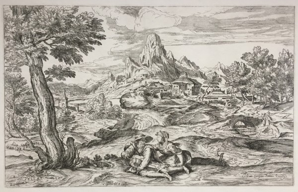 PAESAGGIO CON SUONATORE DI GHIRONDA